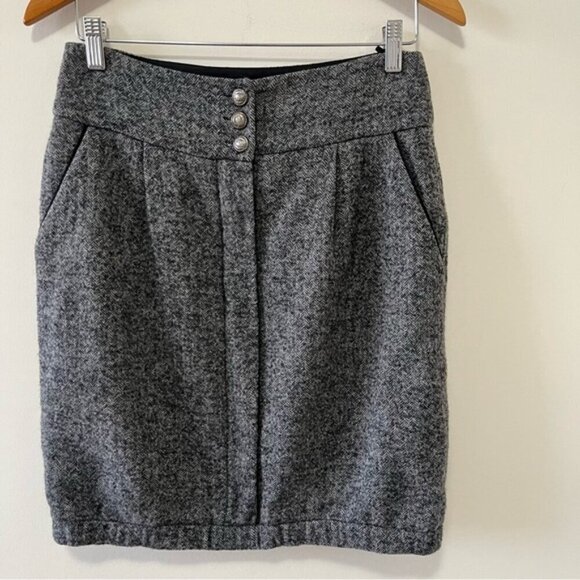 WEEKEND MAX MARA HERRINGBONE WOOL PENCIL SKIRT - Picture 1 of 8